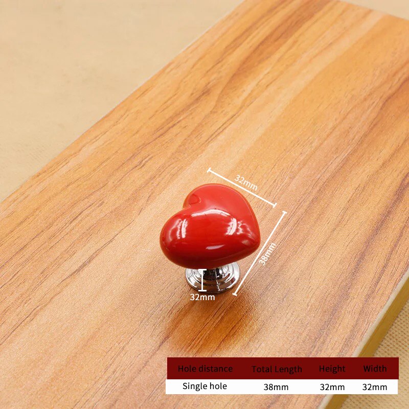 Stylish Ceramic Heart Door Knob Handle