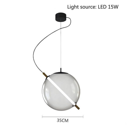 Stylish Copper Glass Pendant LED Light Fixture
