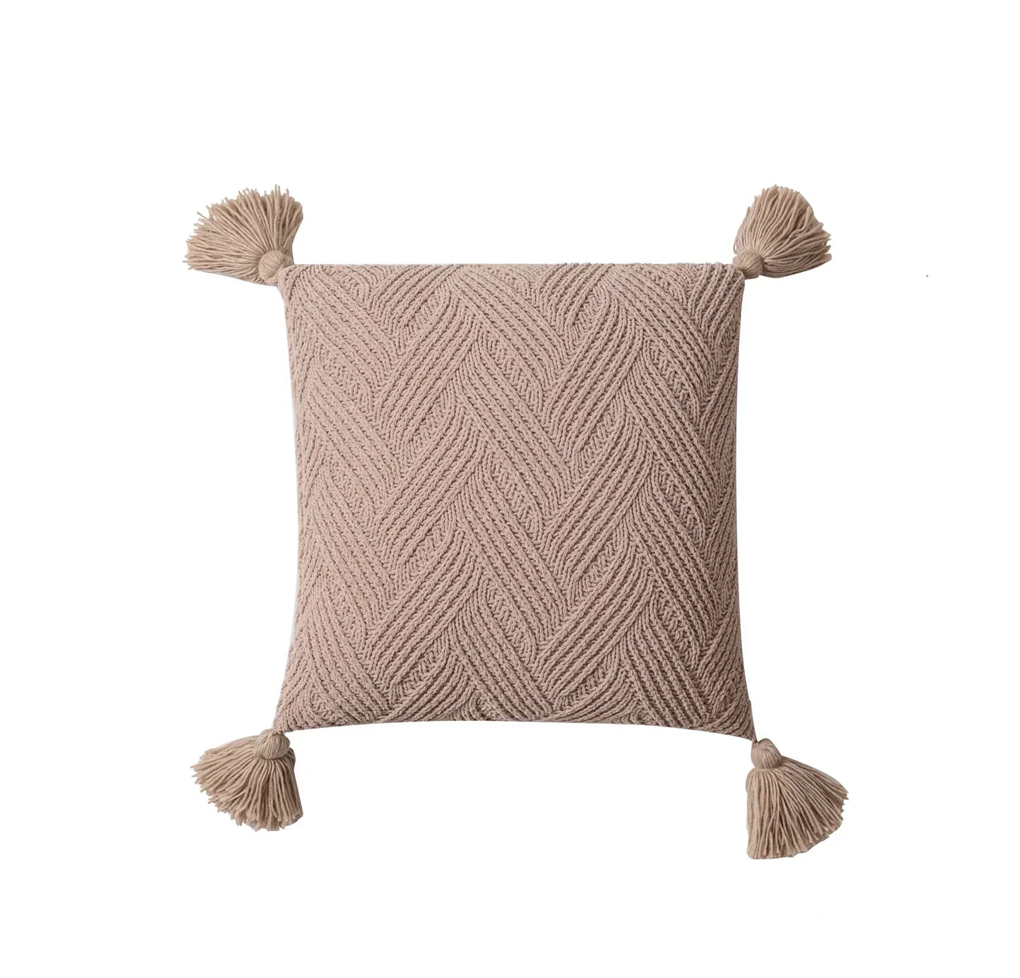Cozy Fuzzy Decorative Pillow Cover with Soft Poms - Luxicro