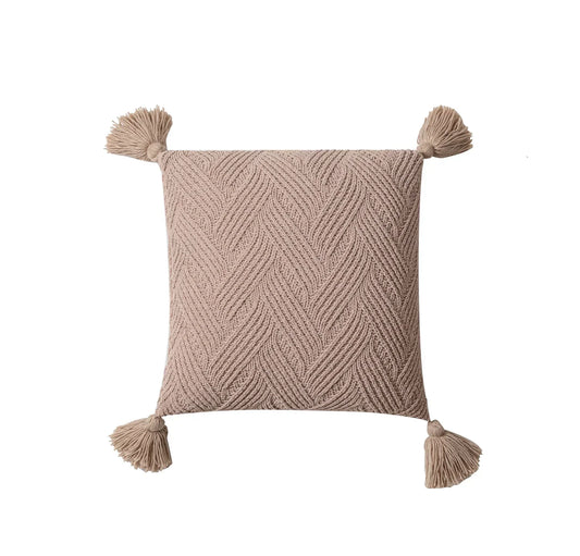 Cozy Fuzzy Decorative Pillow Cover with Soft Poms - Luxicro
