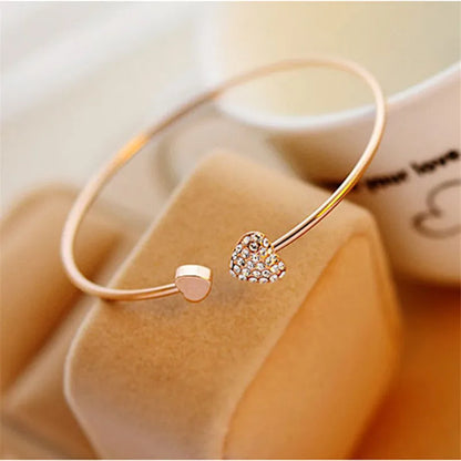 Dainty Love Heart Shaped Bangle