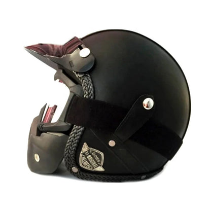 Classic Biker Helmet with Flip Face Shield