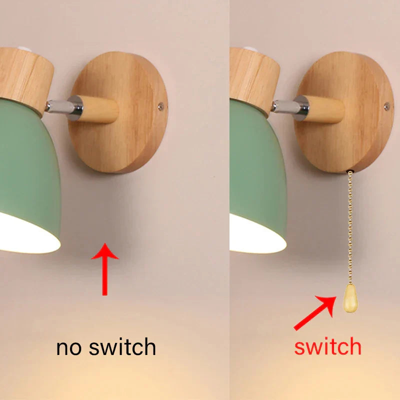 Rustic Wood Adjustable Wall Light