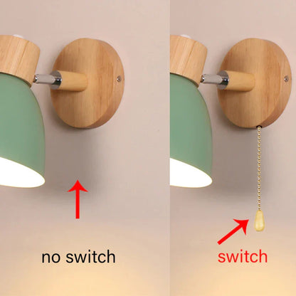 Rustic Wood Adjustable Wall Light
