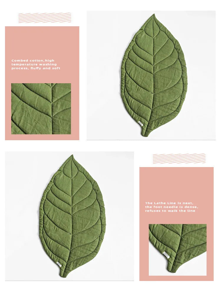 Cute Baby Playmat - Soft Leaf Design