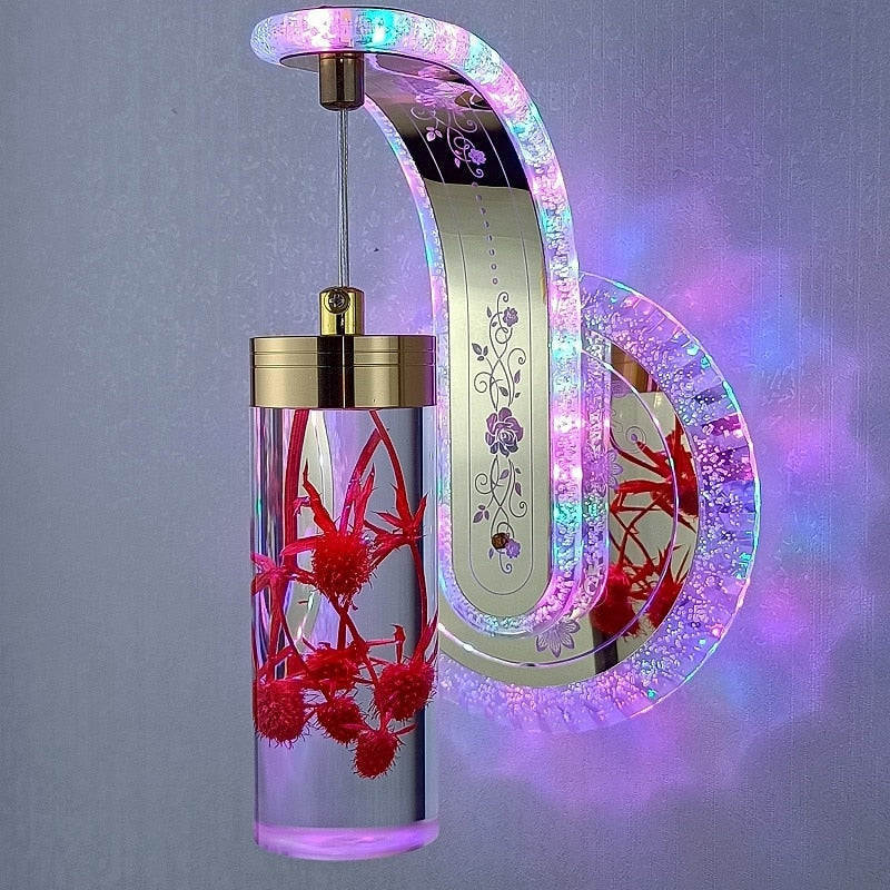 Elegant Glass Floral Dimmable Wall Lamp
