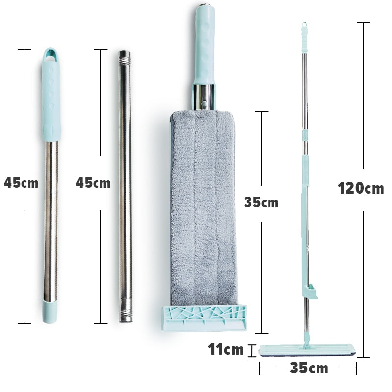 Efficient Floor Mop with Easy Squeeze and Reusable Heads