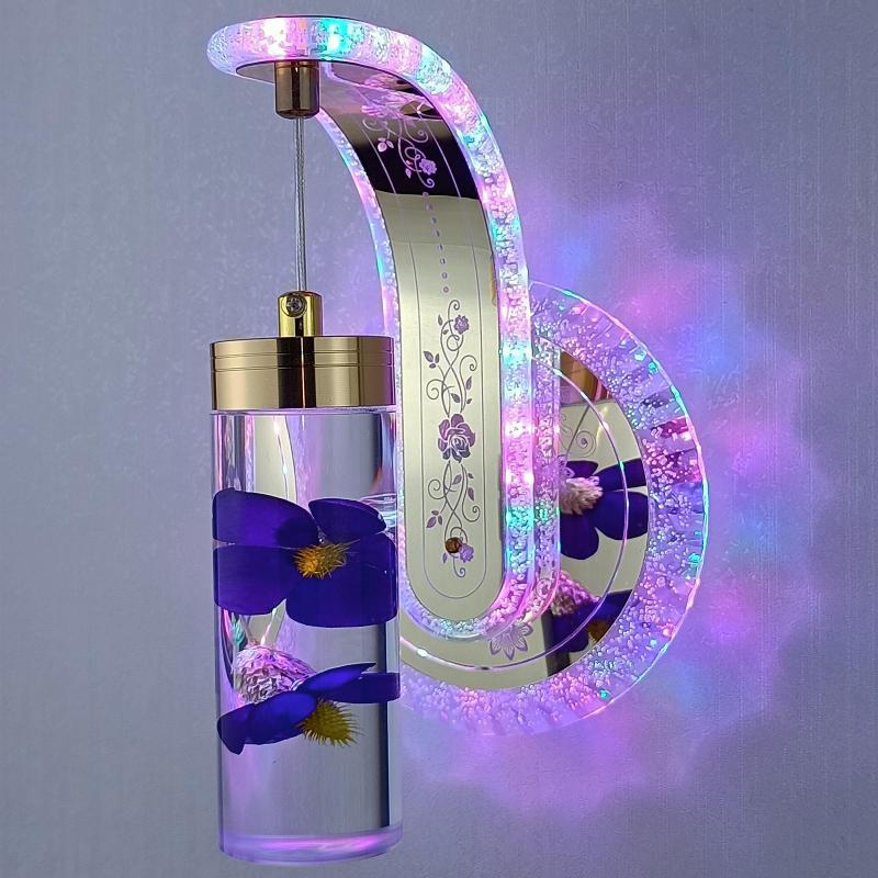 Elegant Glass Floral Dimmable Wall Lamp