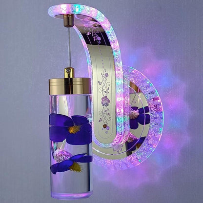 Elegant Glass Floral Dimmable Wall Lamp