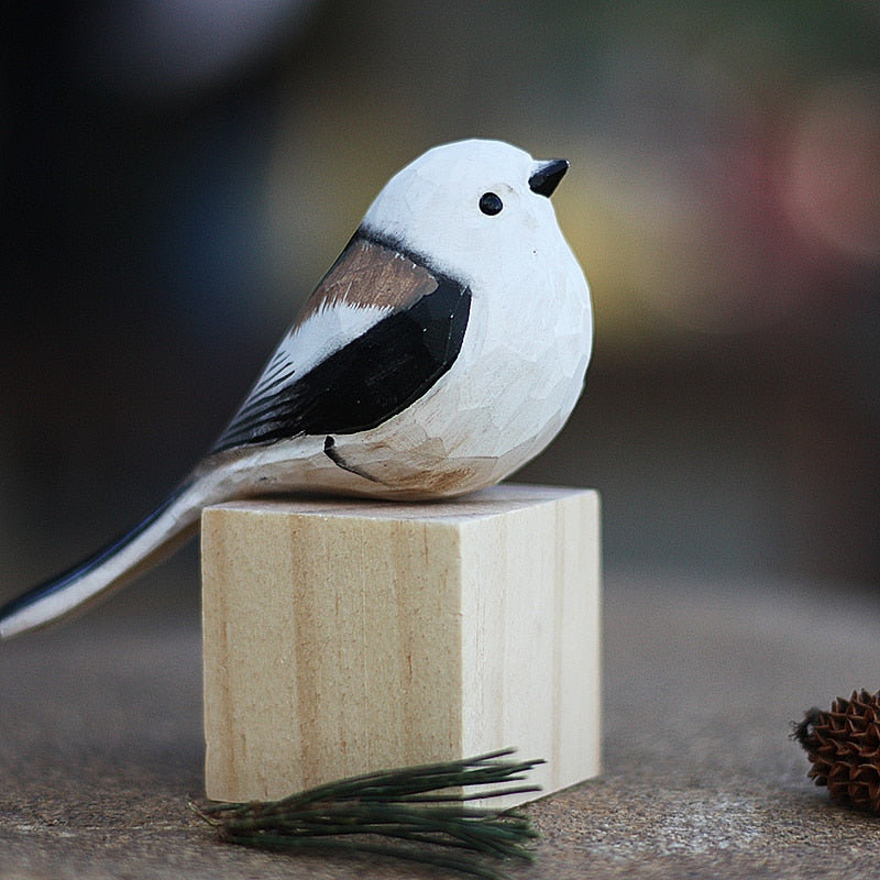Rustic Wooden Robin Figurine