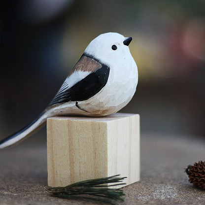 Rustic Wooden Robin Figurine