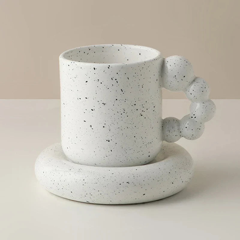 Purple Ceramic Mug Set Handmade Home Decor Gift