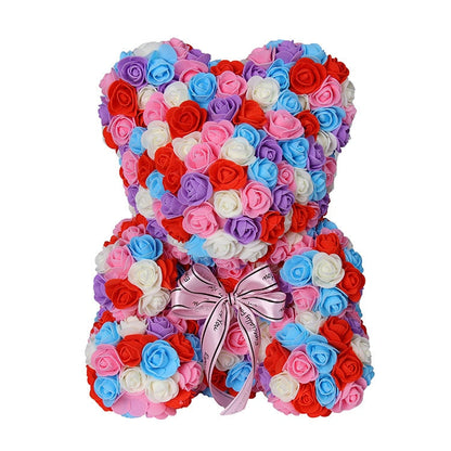 Artificial Flower Cute Stuffed Bear Toy