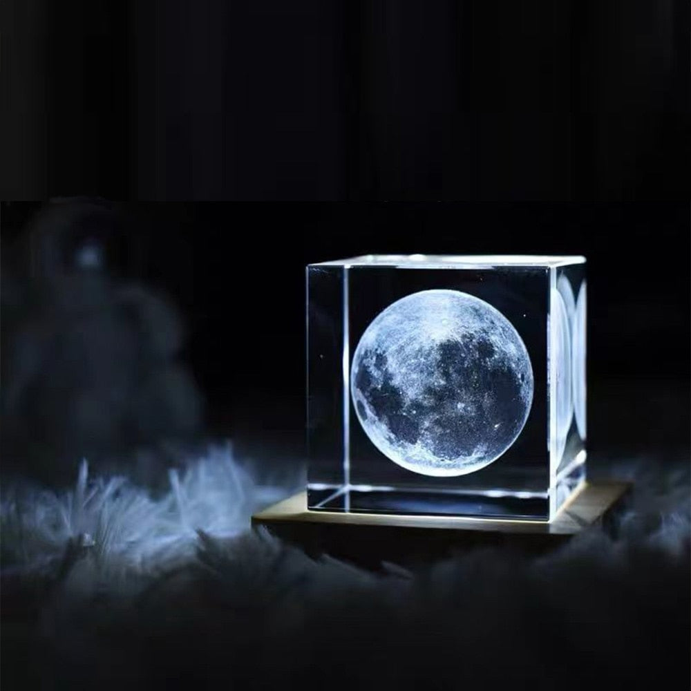 Sparkling Glass Moonlight Table Lamp