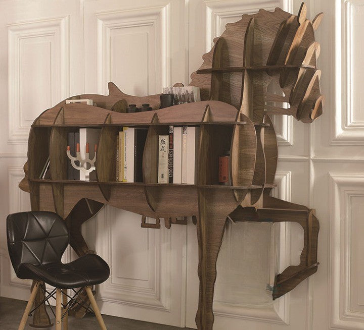 Country Wooden Horse Bookshelf