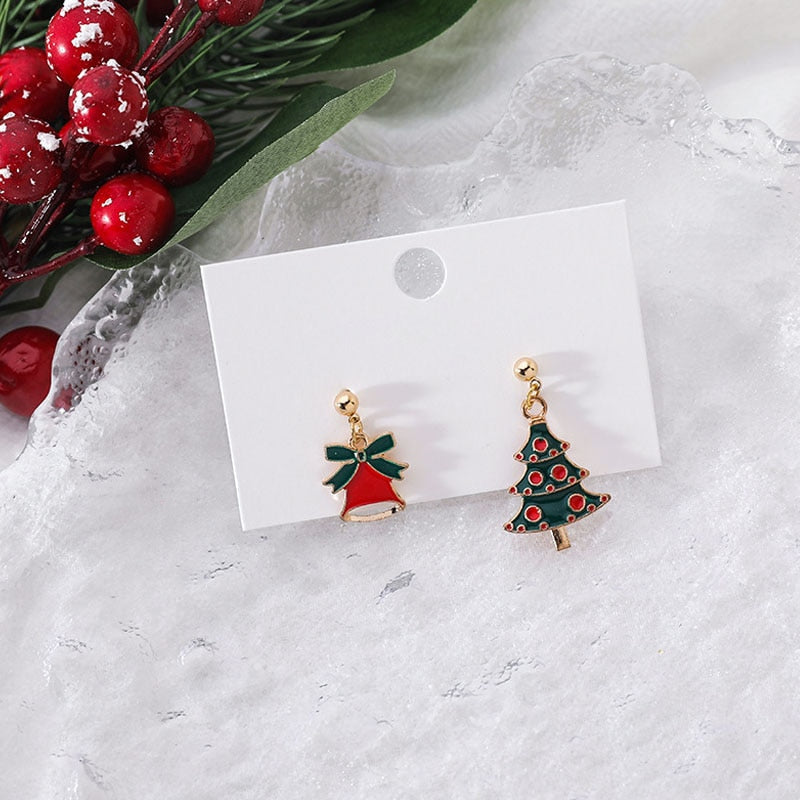 Festive Holiday Christmas Tree Dangle Earrings