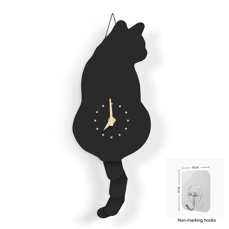 Cute Cat Shaped Wall Clock - Luxicro