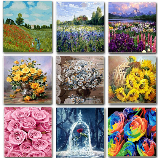 Beautiful Floral Paint by Number Kit - Luxicro