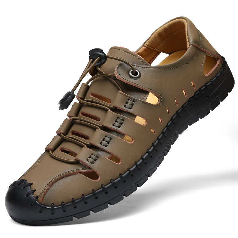 Relaxed Fit Leather Flip Flop Sandal