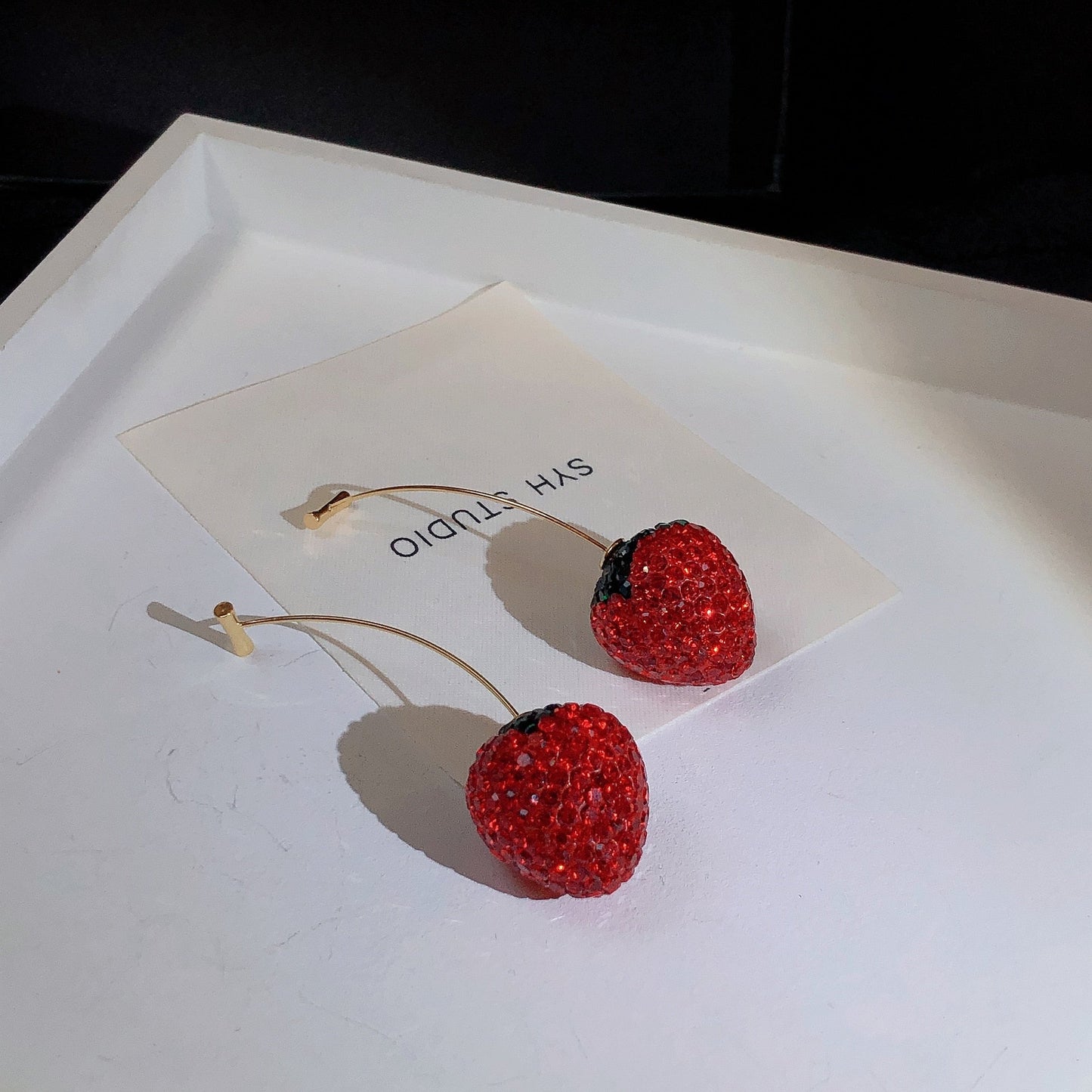 Fresh Strawberry Drop Earrings