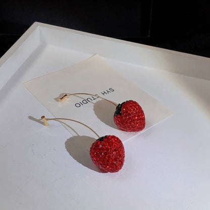 Fresh Strawberry Drop Earrings