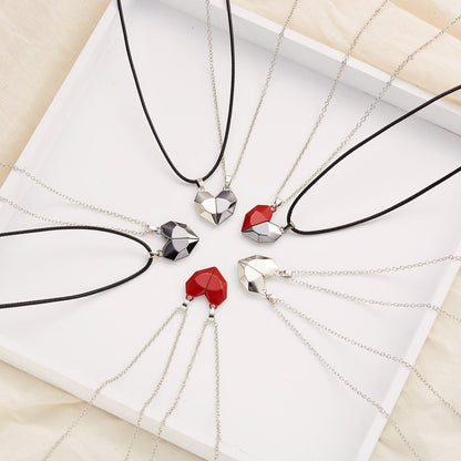 Lovely Couple Heart Pendant Necklace Set