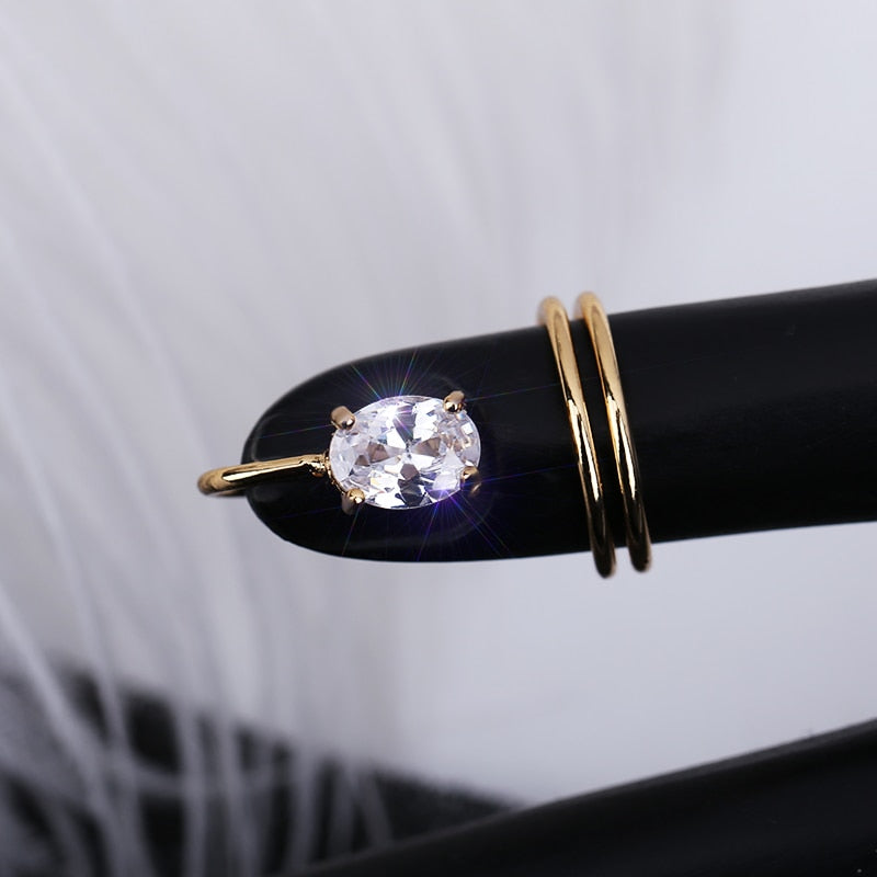 Trendy Silver Stacking Slim Ring Set