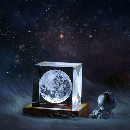 Sparkling Glass Moonlight Table Lamp