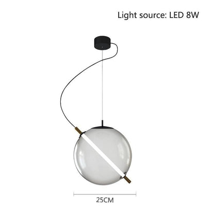 Stylish Copper Glass Pendant LED Light Fixture