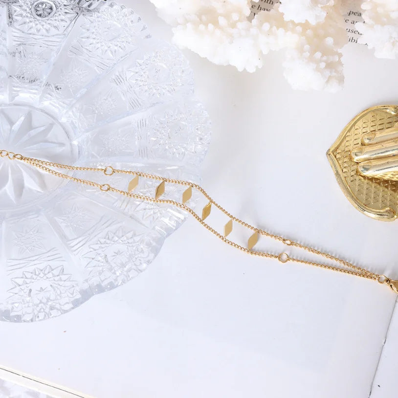 Glamorous 2 Tone Diamond Link Bracelet