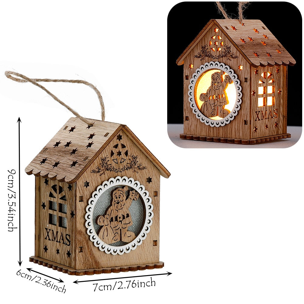 Rustic Wood Hanging Lantern Light Fixture
