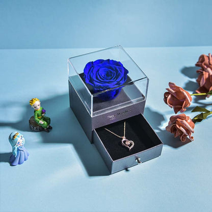Beautiful Rose Pendant Necklace Gift Box