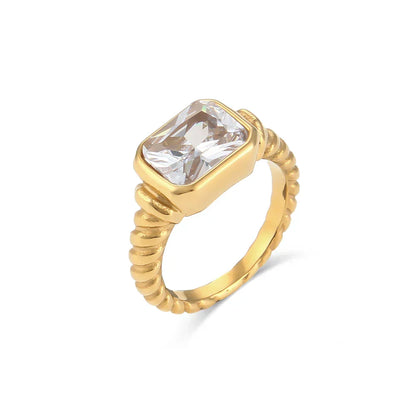 Luxurious Square Cut Diamond Engagement Ring