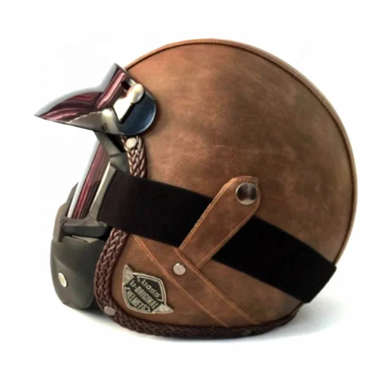 Classic Biker Helmet with Flip Face Shield