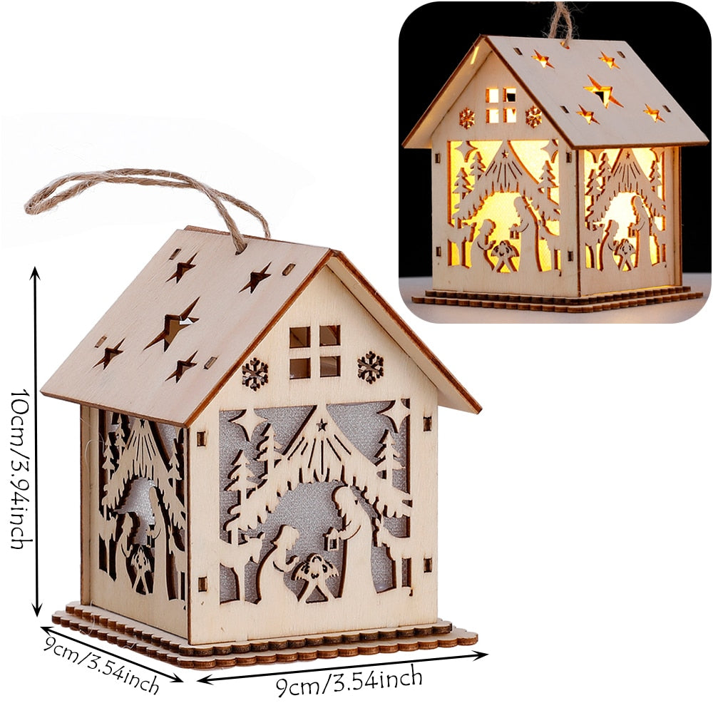 Rustic Wood Hanging Lantern Light Fixture