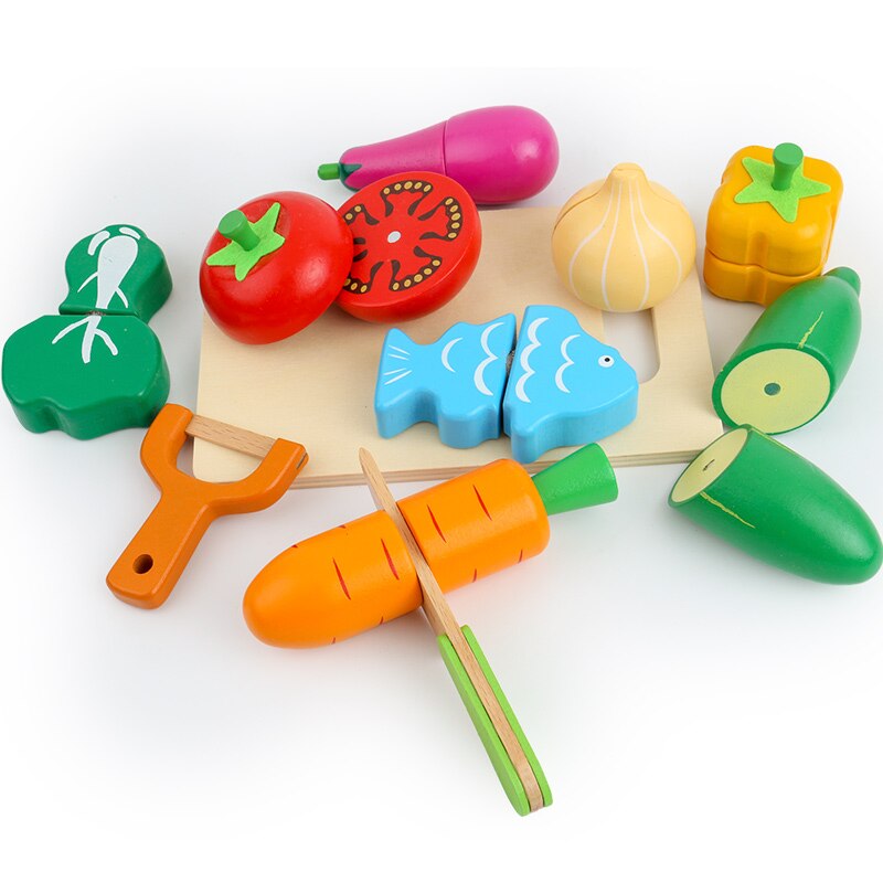 Kid Friendly Wooden Kitchen Play Set