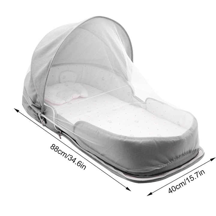 Compact Baby Travel Bed with Diaper Bag
