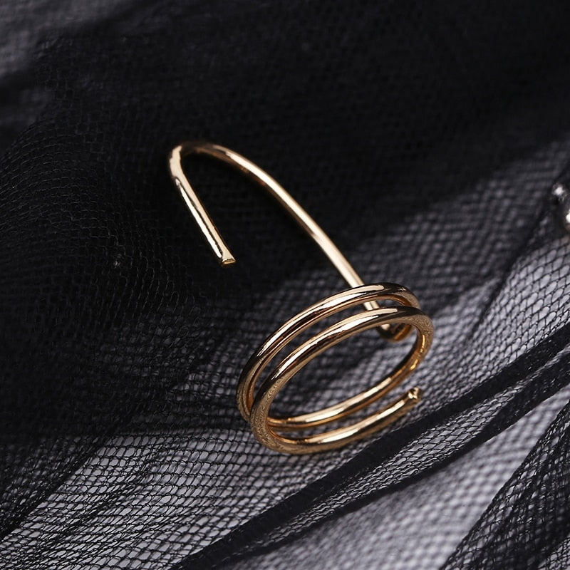 Trendy Silver Stacking Slim Ring Set