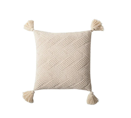 Cozy Fuzzy Decorative Pillow Cover with Soft Poms