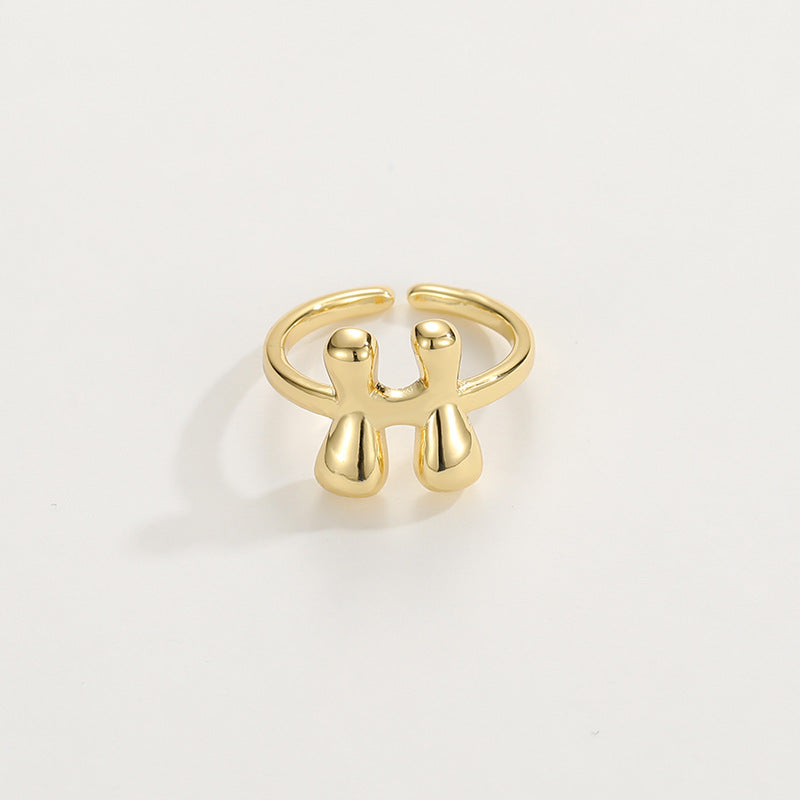 Stylish Monogram Letter Ring