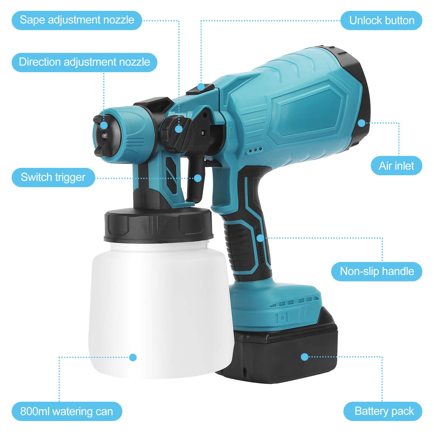 Powerful Cordless Spray Paint Gun for Outdoor Use
