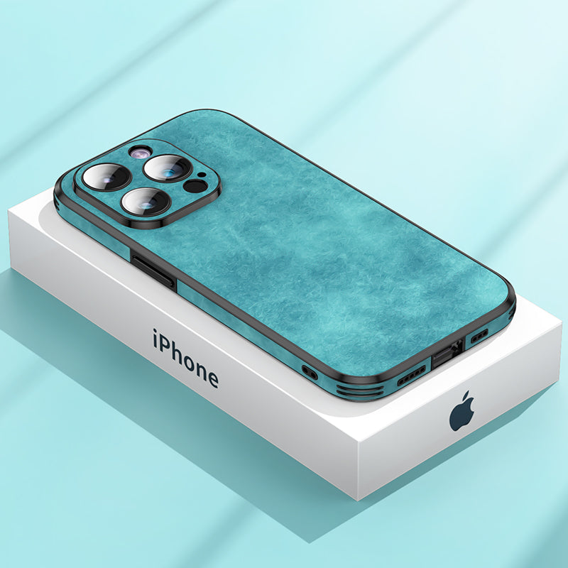 Durable Leather iPhone Cover with Protective Shell