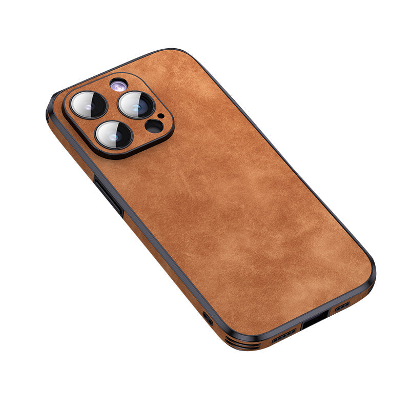 Durable Leather iPhone Cover with Protective Shell - Luxicro