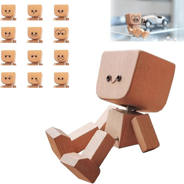 Unique Wooden Rocking Toy with Interchangeable Faces