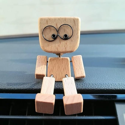 Handcrafted Wooden Rocking Figurine with Changeable Faces - Luxicro