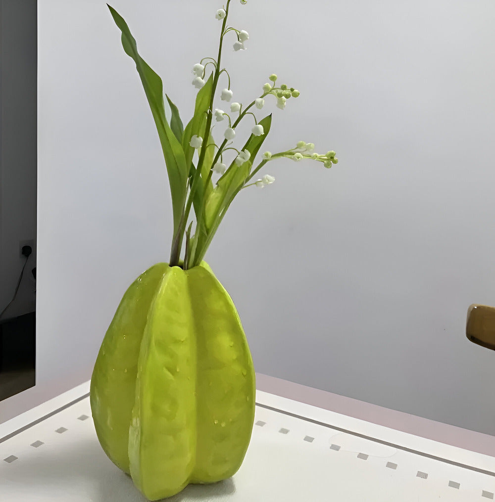 Unique Artisanal Flower Vase Starfruit Pattern