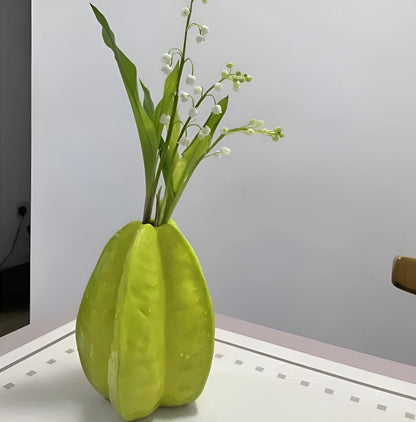 Unique Artisanal Flower Vase Starfruit Pattern