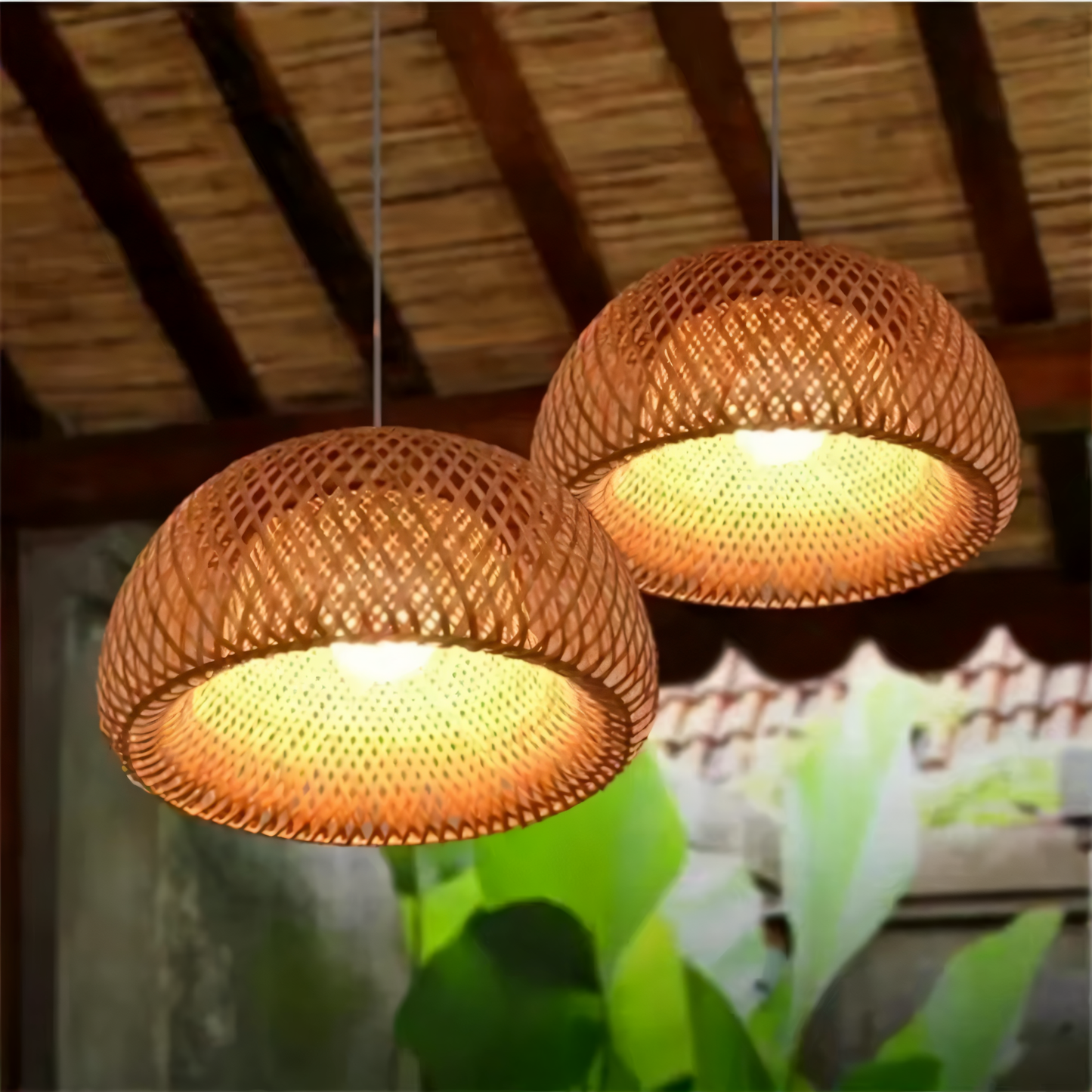 Rustic Bamboo Pendant Light