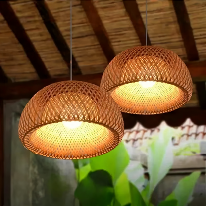 Rustic Bamboo Pendant Light