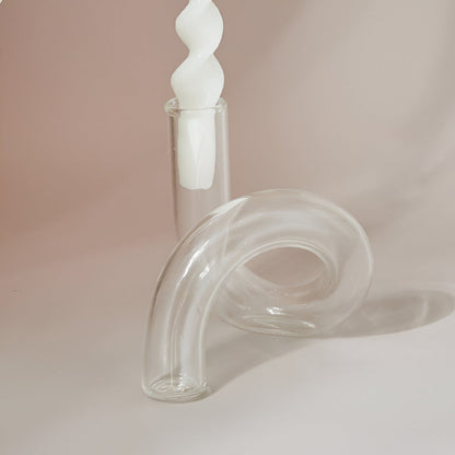 Elegant Glass Vase with Candle Holder